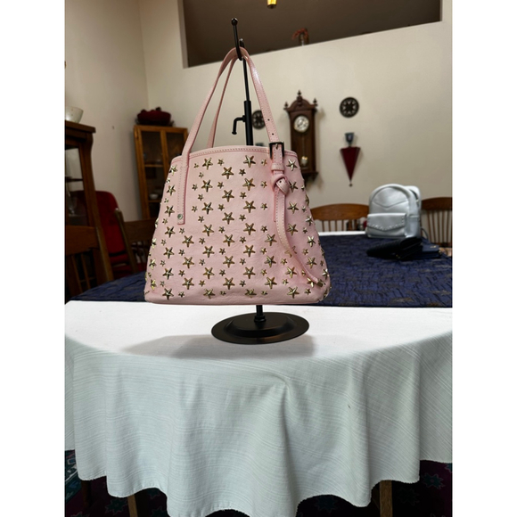 Jimmy Choo Pink Leather Star Studded Tote Bag - Picture 4 of 16
